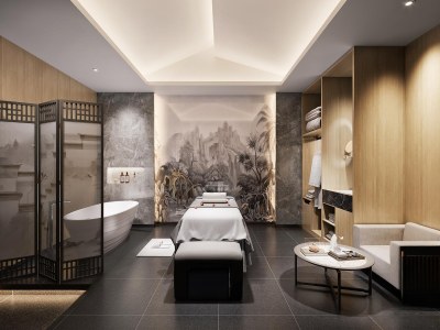 现代美容院包间3D模型下载